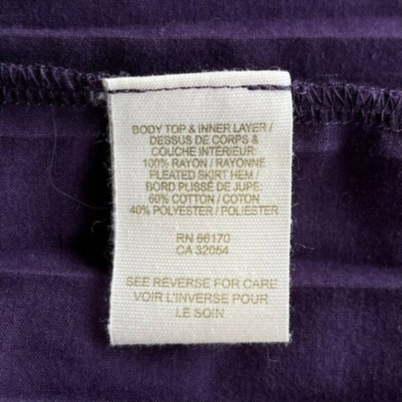 🔥 NWT Free People Cowl Neck Drop Waist Purple Black Plisse Hem Dress - Picture 9 of 12